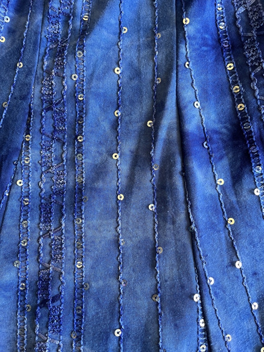 Sequin Embellished Scoop Neck Midi Dress Blue Fit Flare Women's 2X Fairy Date - Picture 12 of 14